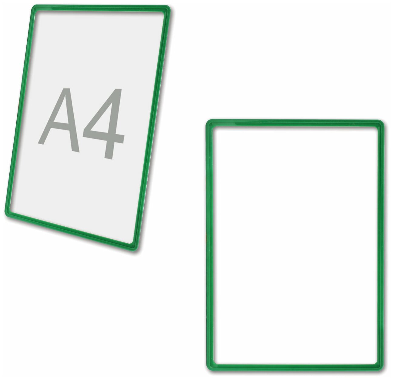 Рамка POS для ценников, рекламы и объявлений А4, зеленая, без защитного экрана, 290253