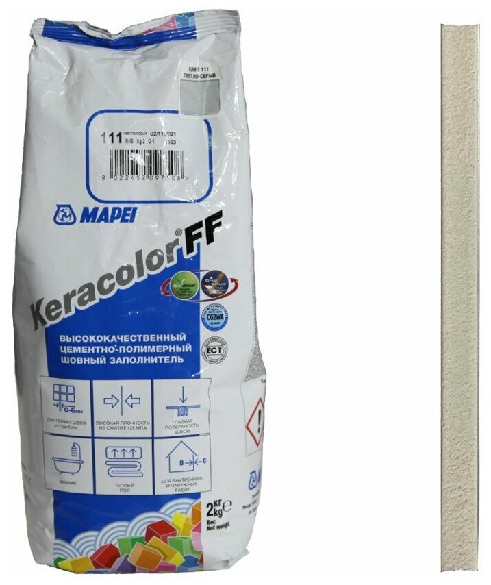 Затирка Mapei Keracolor FF №111 светло-серая 2 кг