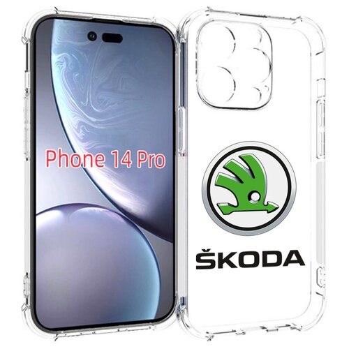 Чехол MyPads skoda-шкода-4 мужской для iPhone 14 Pro задняя-панель-накладка-бампер