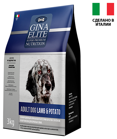GINA ELITE ADULT DOG LAMB & POTATO для взрослых собак с ягненком и картофелем (3 кг)