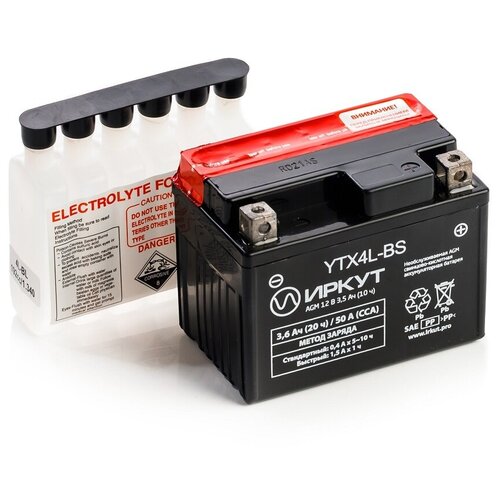 Мото Аккумулятор Иркут YTX4L-BS