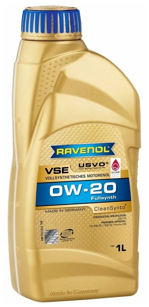 Моторное масло RAVENOL VSE SAE 0W-20 (1л)