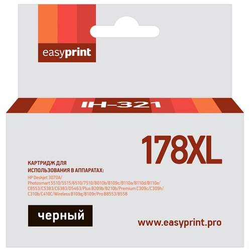 Картридж EasyPrint IH-321, 800 стр, черный