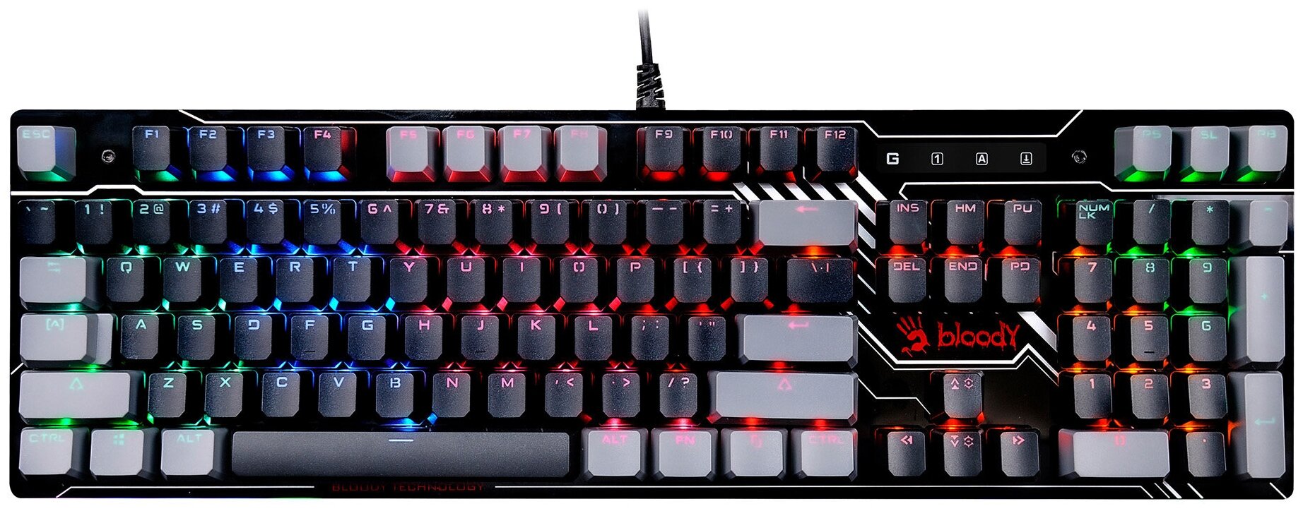 Клавиатура A4Tech Bloody B808N механическая черный/серый USB for gamer LED