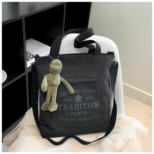 фото Сумка шоппер , фактура гладкая, черный нет бренда