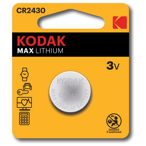 Батарейка Kodak CR2430-1BL kodak батарейка kodak lr1 1bl n ultra [kn 1] 30396012