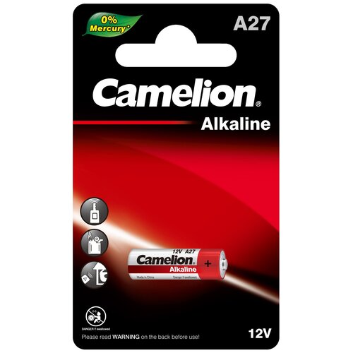 Батарейки Camelion LR27A BL-1 Mercury Free батарейка a27 12в щелочная energizer a27 в блистере 2шт