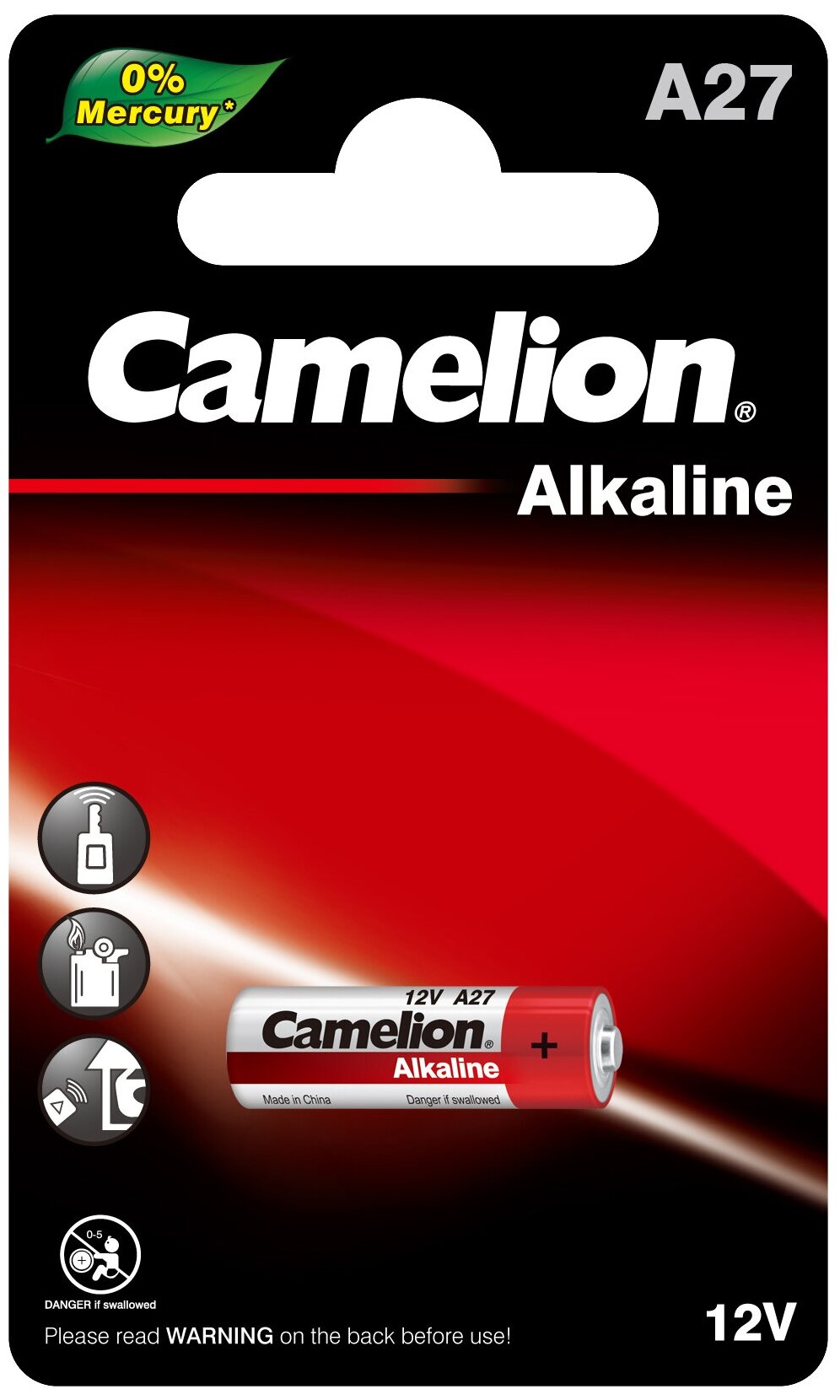 Батарейки Camelion LR27A BL-1 Mercury Free