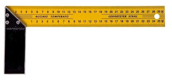 Угольник столярный РемоКолор металлический, основание и линейка, двухсторонняя разметка в см, 350 мм - фото №13