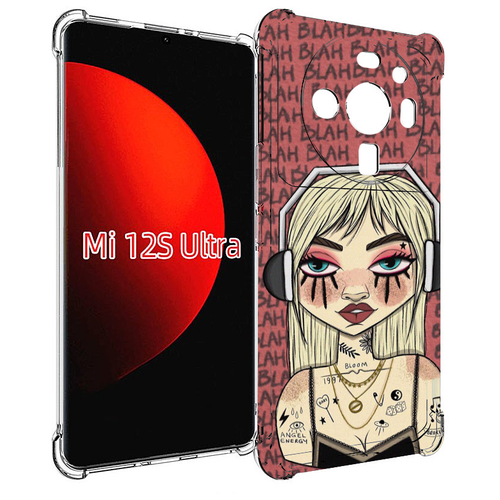 Чехол MyPads дерзкая-девушка-в-наушниках женский для Xiaomi 12S Ultra задняя-панель-накладка-бампер