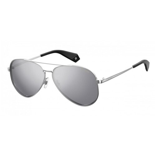 фото Солнцезащитные очки polaroid polaroid pld 6069/s/x yb7 ex pld 6069/s/x yb7 ex, серебряный, серый