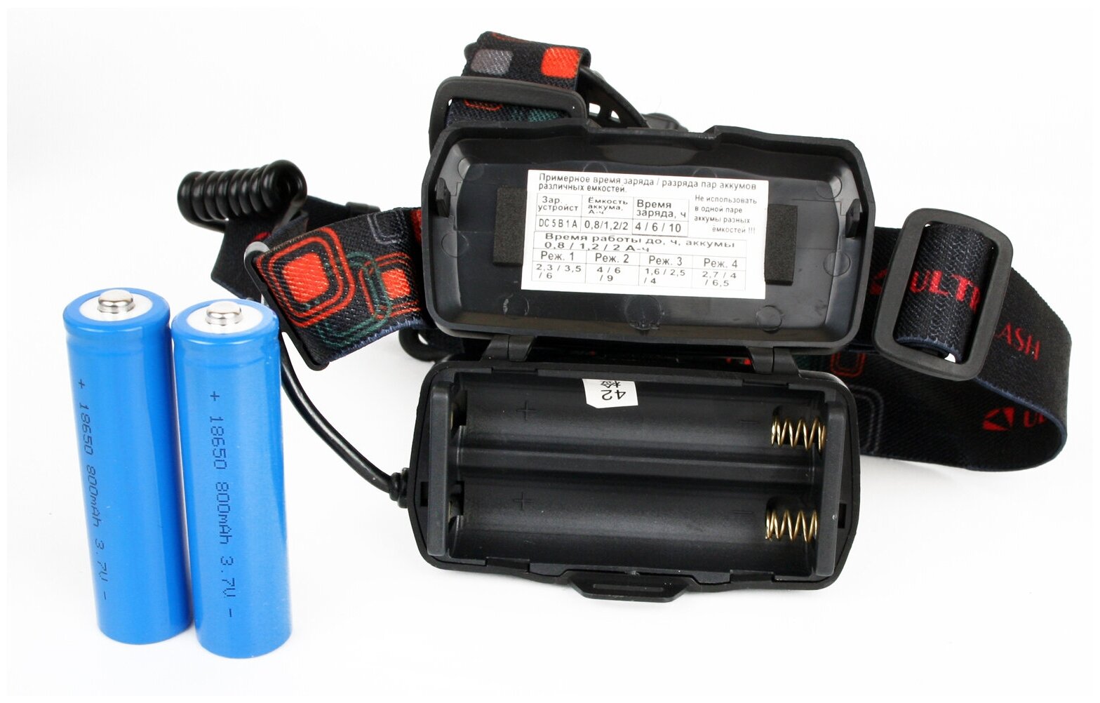 Ultraflash E1333 (фонарь налоб акк 3,7В, золото /черный, 3LED, 4 Ватт, фокус, 2 ак 4 реж, метал, - фото №20