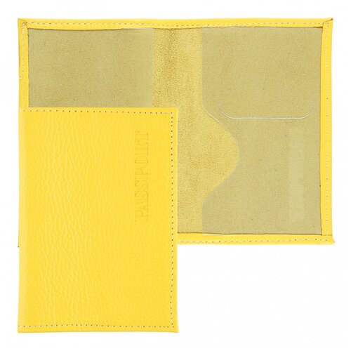 Обложка для паспорта натуральная кожа, цвет желтый KLERK Elegant 213957 - 1 шт.