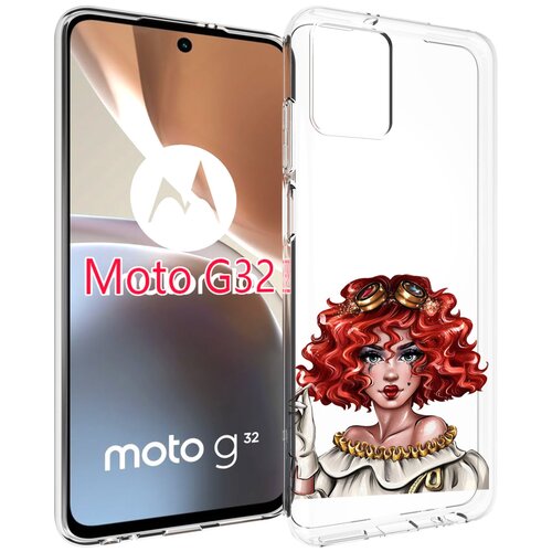 Чехол MyPads модель-в-сине-красных-очках женский для Motorola Moto G32 задняя-панель-накладка-бампер чехол mypads девушка в очках с белыми волосами женский для motorola moto g32 задняя панель накладка бампер