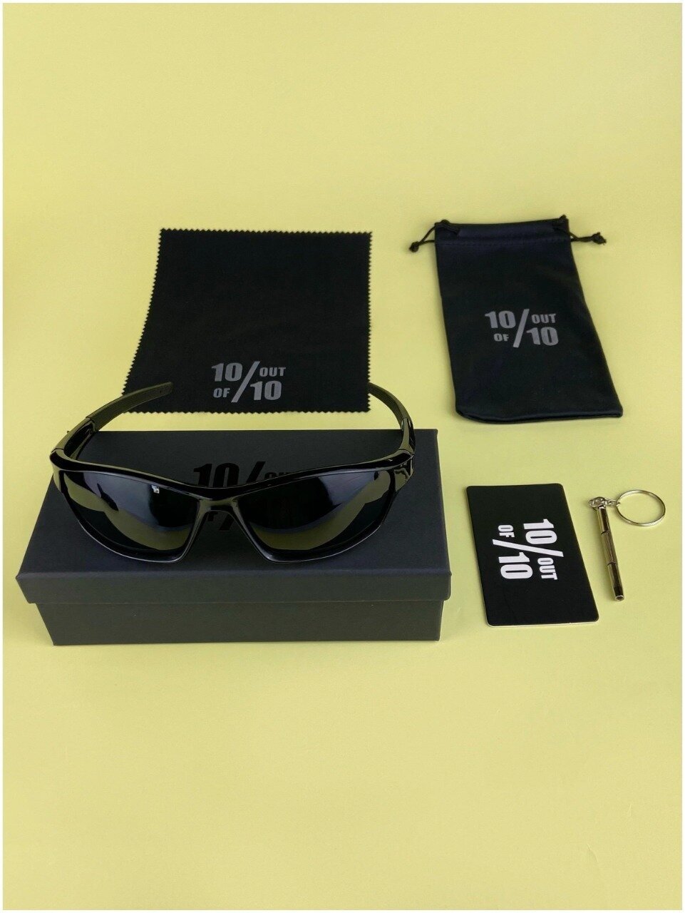 Солнцезащитные очки 10 out of 10, прямоугольные, спортивные,поляризационные, с защитой от УФ, черный — купить в интернет-магазине понизкой цене на ��ндекс Маркете