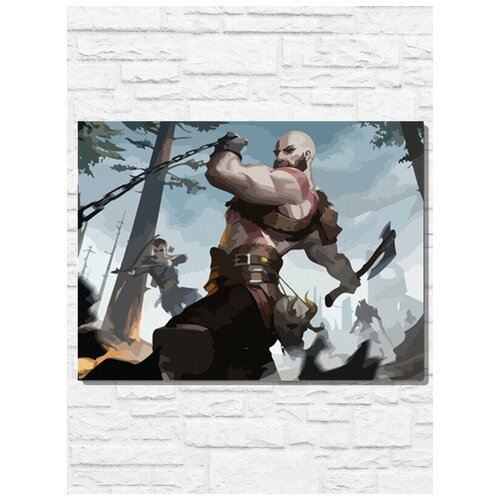 Картина по номерам на холсте игра god of war 4 - 9601 Г 30x40 картина по номерам на холсте god of war 4