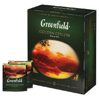 Чай черный Greenfield Golden Ceylon в пакетиках, 100 пак.