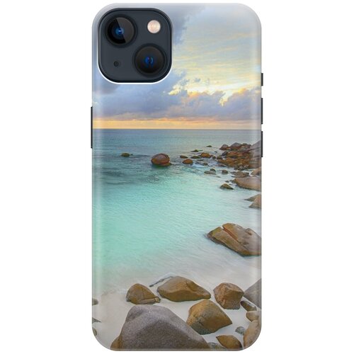 Силиконовый чехол на Apple iPhone 13 / Эпл Айфон 13 с рисунком Каменистый пляж силиконовый чехол на apple iphone 13 pro эпл айфон 13 про с рисунком каменистый пляж