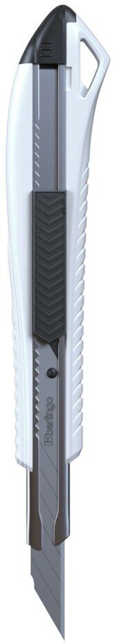 Нож канцелярский 9мм Berlingo "Razzor 200", auto-lock, металл. направл, белый