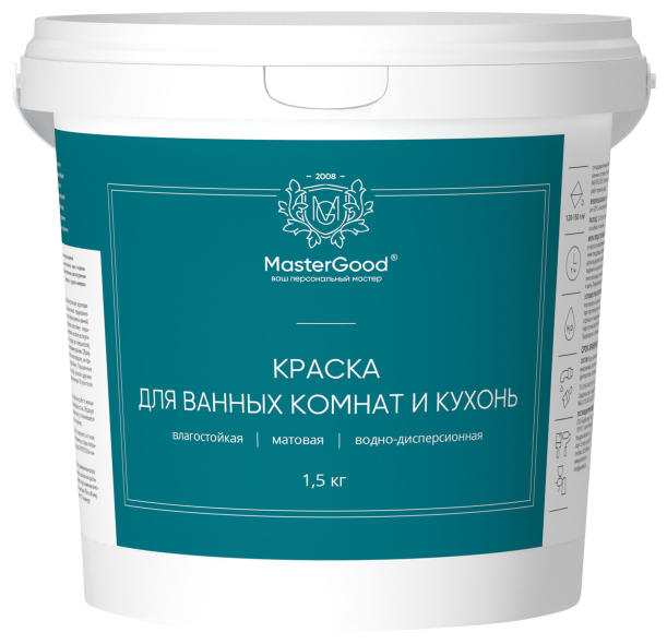 Краска водно-дисперсионная MasterGood для ванных комнат и кухонь