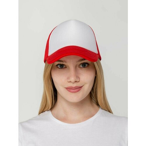 фото Бейсболка molti, размер 56-58, белый, красный