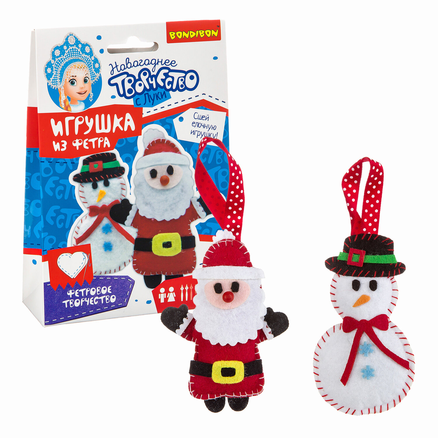 Набор Елочные игрушки "Снеговичок. Дед Мороз" (ВВ3090) Bondibon - фото №13