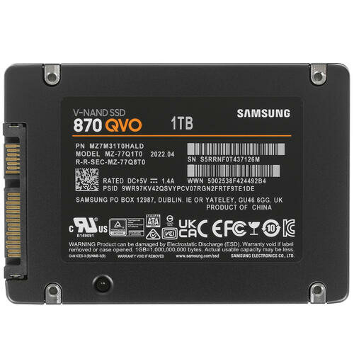 Твердотельный накопитель Samsung 870 QVO 1 ТБ SATA MZ-77Q1T0BW - фотография № 16