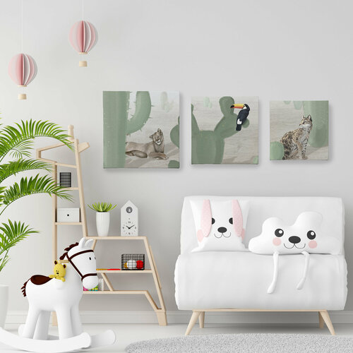 Модульные картины для интерьера на стену четырехугольная SA cats CANVAS