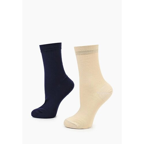 фото Носки big bang socks разнопарные, однотонные, размер 40-44, бежевый, синий