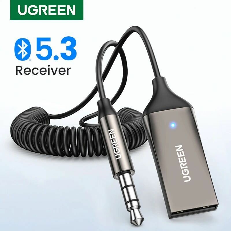 Bluetooth 5.3 адаптер для автомобиля / UGREEN Car Bluetooth ресивер USB-AUX 3,5 мм