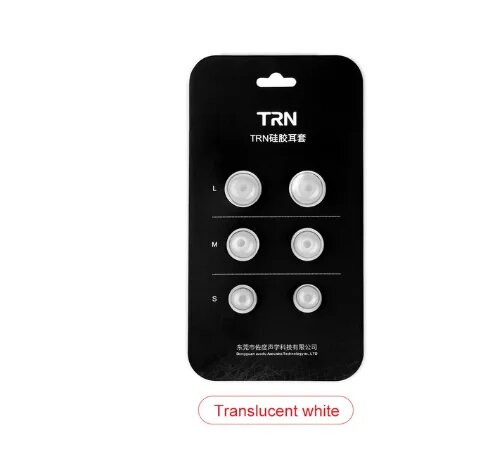 Амбушюры для наушников-вкладышей TRN Earphone Tips - силиконовые - 3 пары - L/M/S - 4,5-5 мм - белые