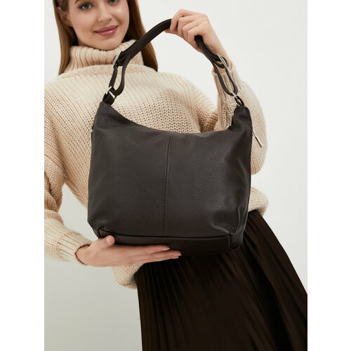 Сумка хобо Chic a Loco 308, фактура зернистая, коричневый