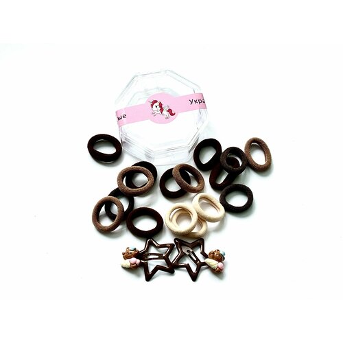 Набор резинок для волос с заколочками клик клак 17шт