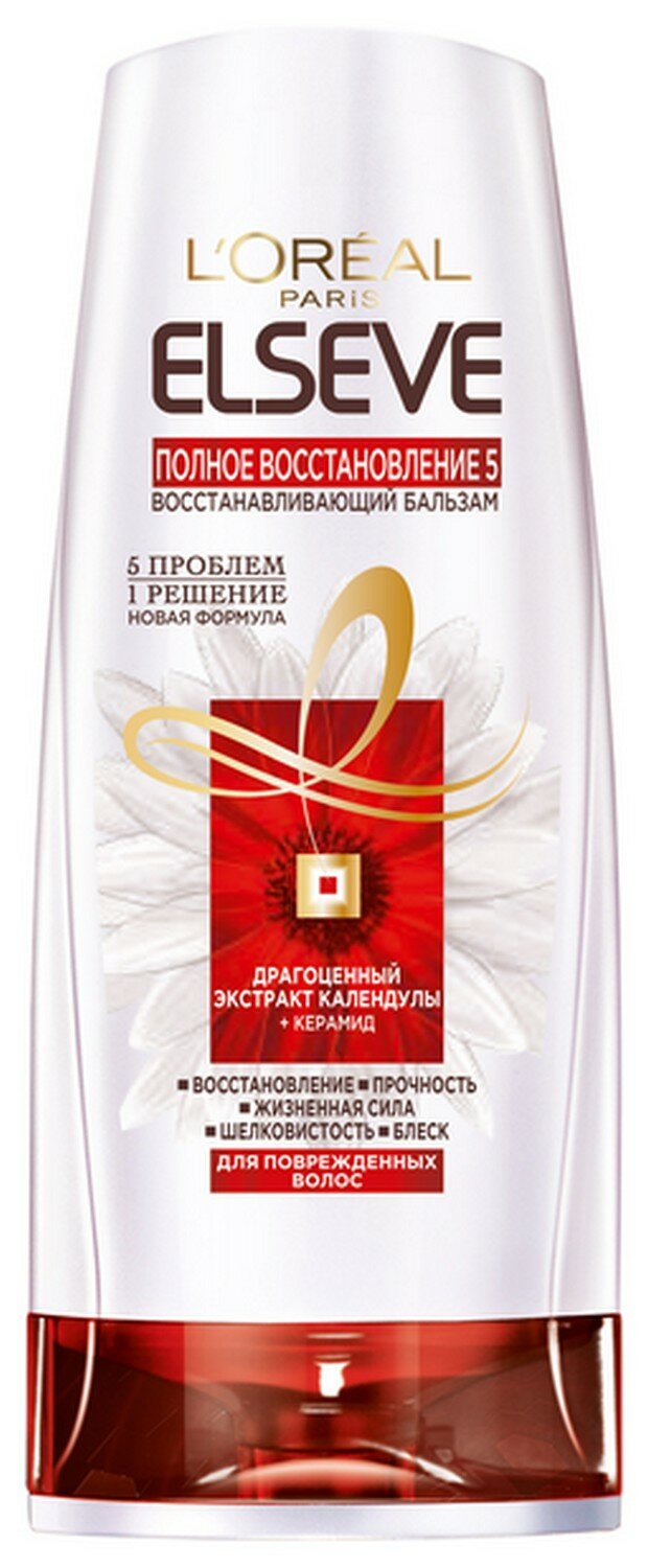 L'Oreal Paris Бальзам Elseve Полное восстановление 5 Восстанавливающий Драгоценный экстракт календулы + Керамид, 200 мл - 1 шт