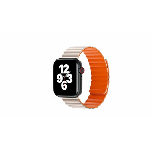 Ремешок Apple Watch Magnetic Slicone Starlight + Orange