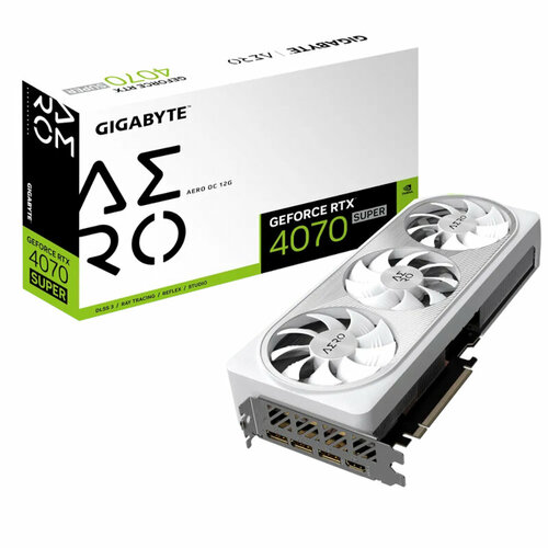 Видеокарта GigaByte nVidia GeForce RTX 4070 Super Aero OC 12G 2565Mhz PCI-E 40 12288Mb 21000Mhz 192 bit HDMI 3xDP GV-N407SAERO OC-12GD 8875300₽
