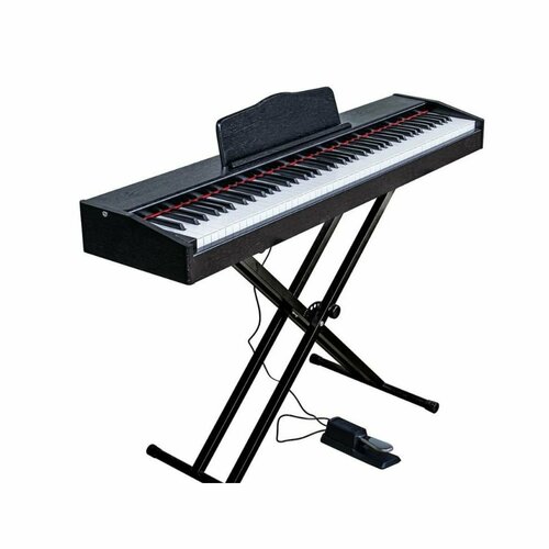 Цифровое пианино Bluetooth, 88 клавиш, деревянное пианино, лучший художественный подарок, с 1 педалью, Чёрный