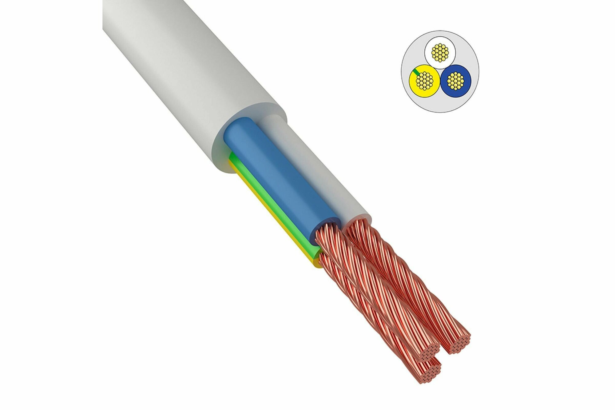 Электрический кабель коаксиал ПВС 3х6 40м. ГОСТ. - фотография № 3