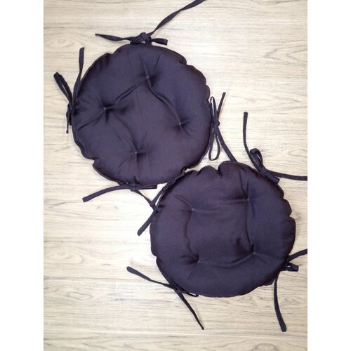 Подушка на стул круглая Коричневая 35 см с завязками3 штуки 1320₽