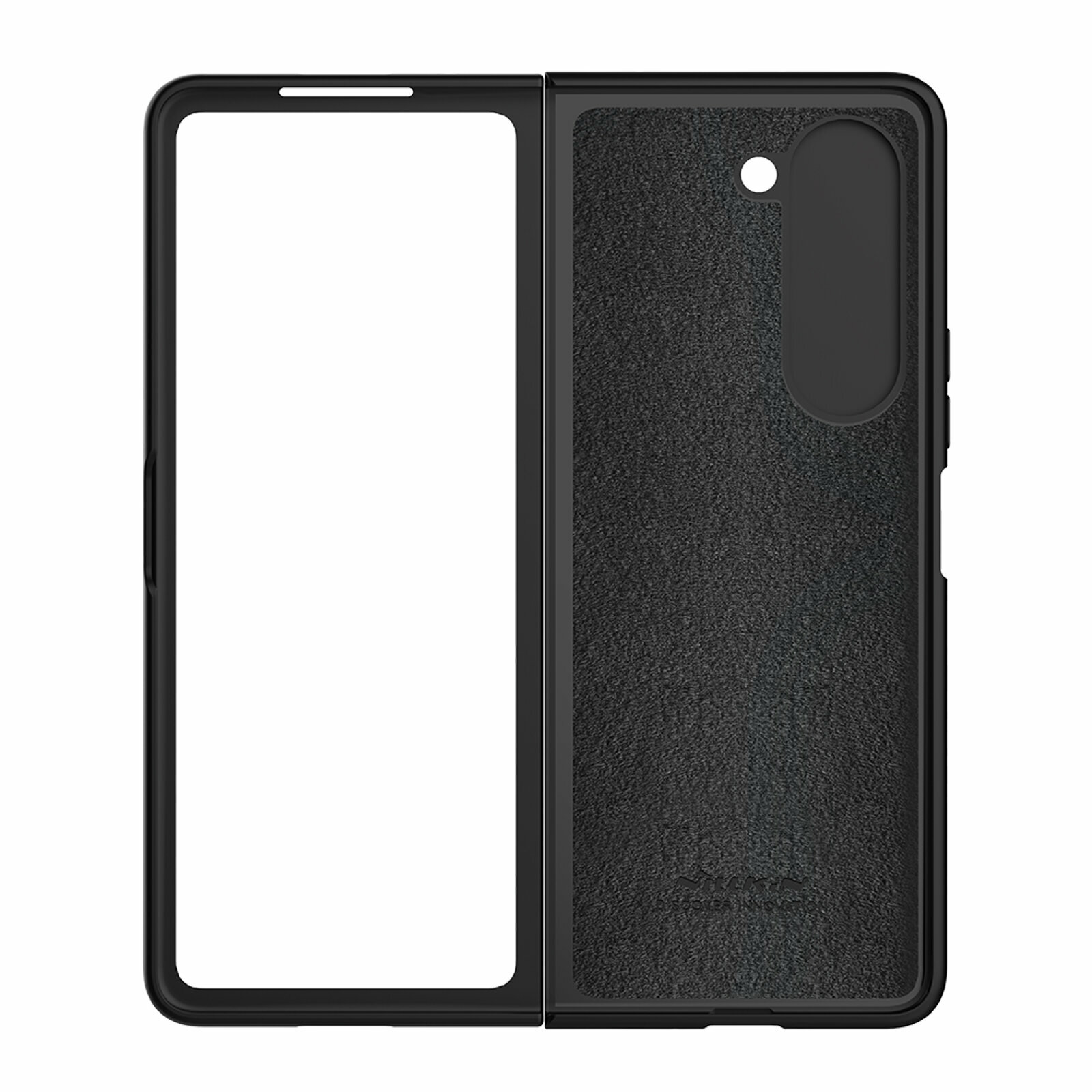 Чехол покрытый мягким жидким силиконом от Nillkin для Samsung Galaxy Z Fold 5, серия CamShield Silky Silicone Case (Stand Version) (версия с подставкой) — фото 1