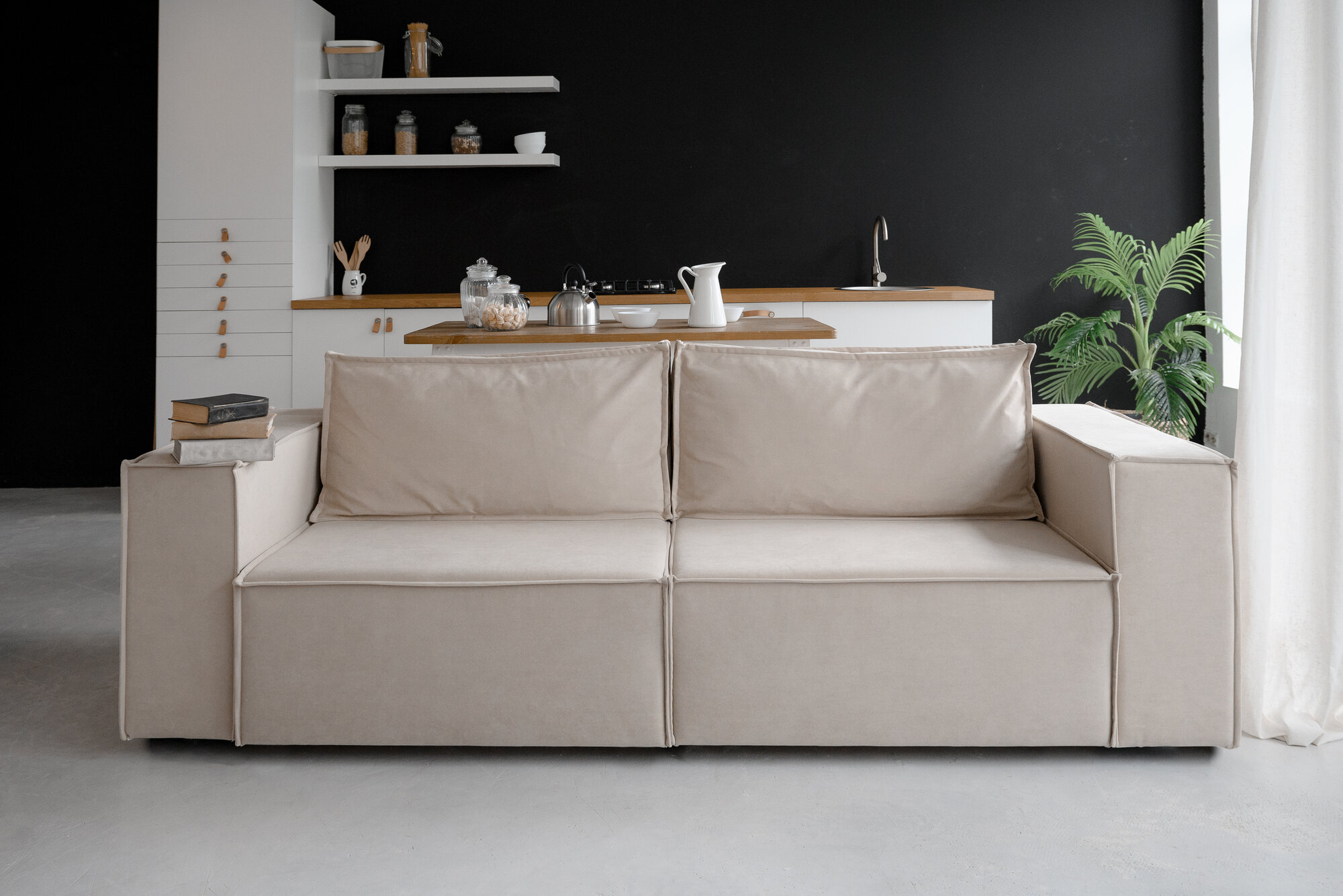 Диван-кровать Марони 250x90x78 бежевый еврокнижка из двух модулей