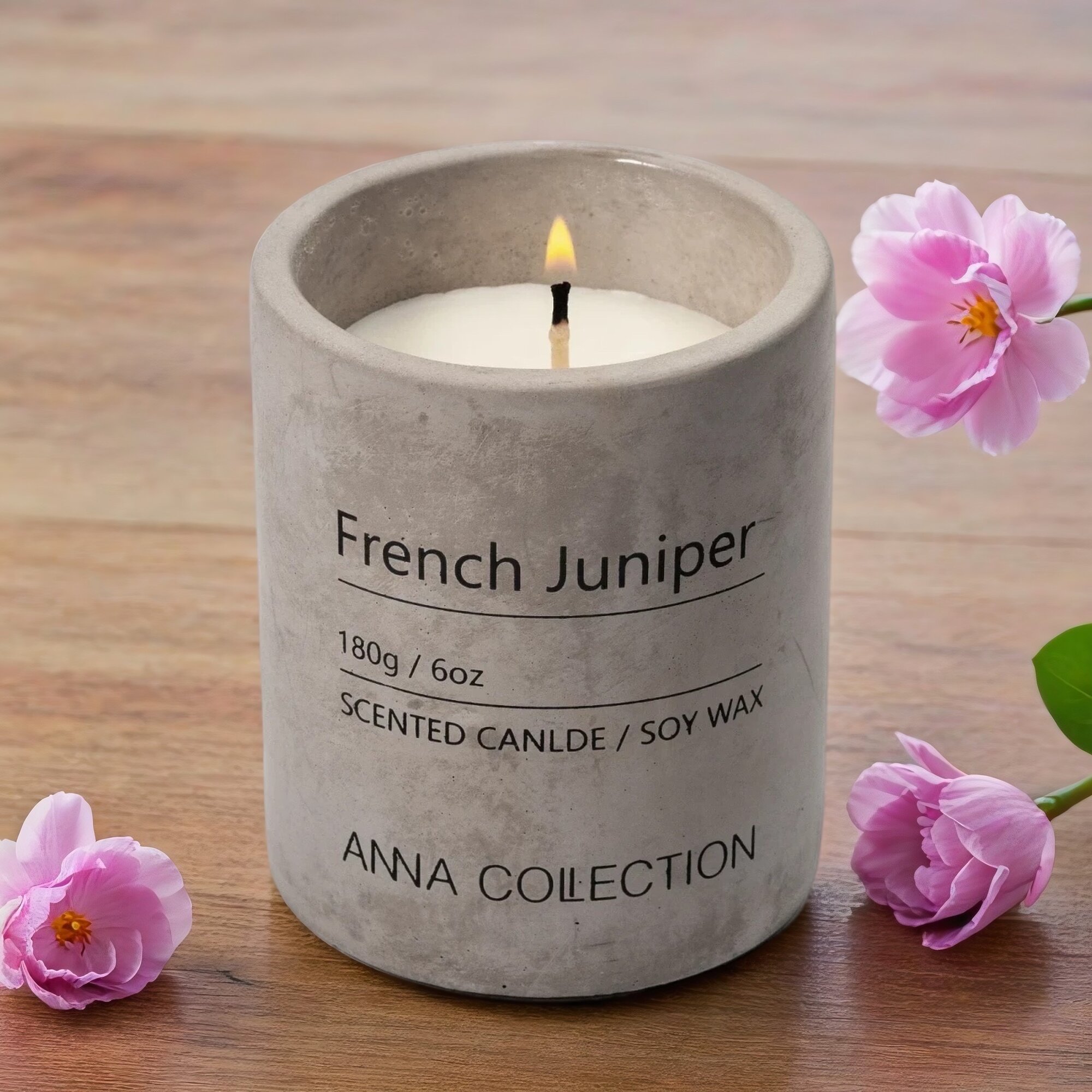 Свеча ароматическая, ANNA COLLECTION, новогодняя с ароматом "можжевельник", декоративная, для дома и офиса, в подарок