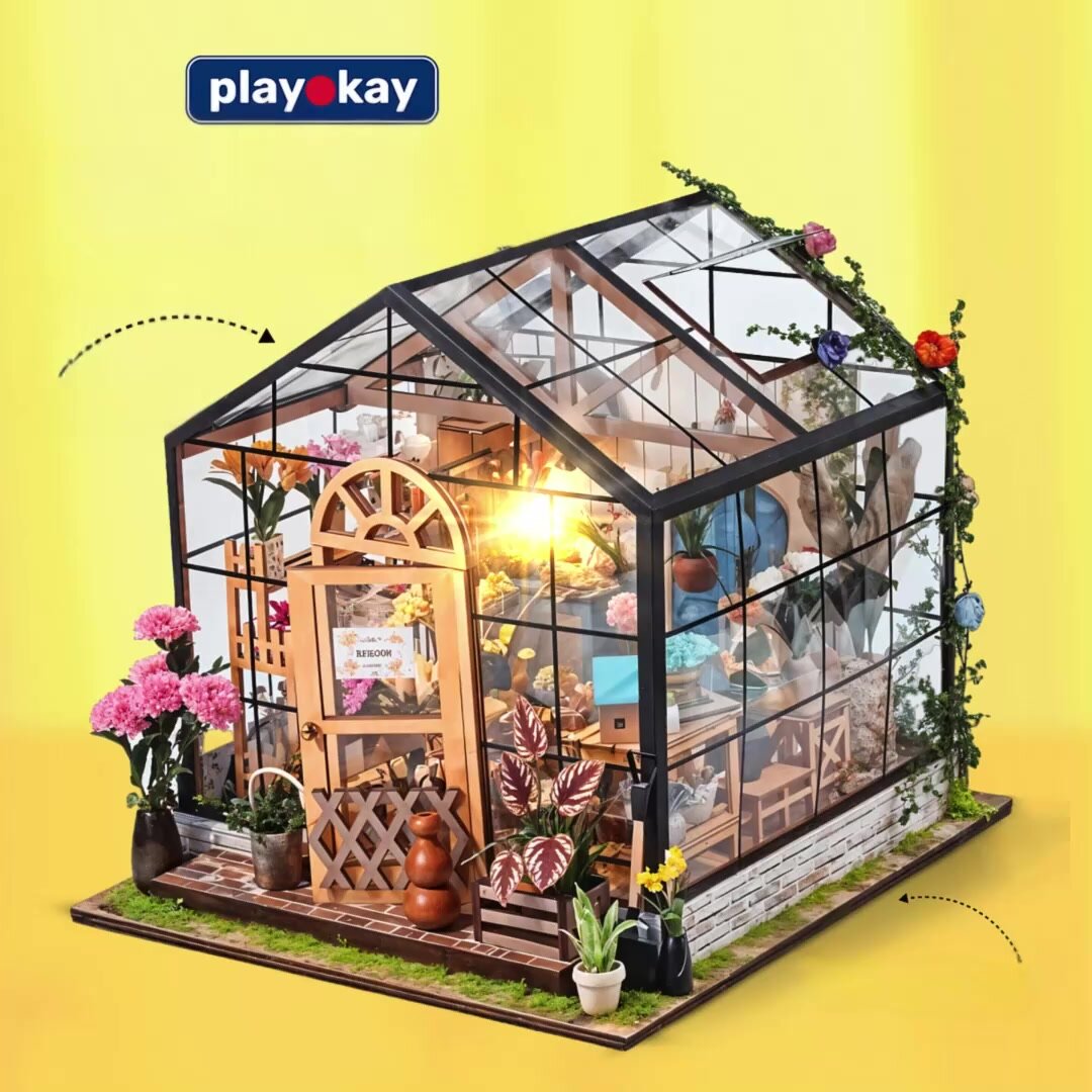Румбокс цветочная оранжерея Play Okay интерьерный конструктор для мальчика и девочек, взрослым, с подсветкой — фото 1