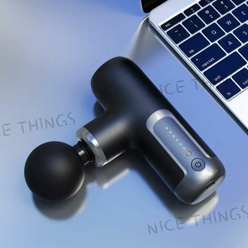 Перкуссионный массажер MINI Massage Gun для тела, шеи и плеч/Электрический ударный пистолет для рук, ног и тела с кейсом для хранения