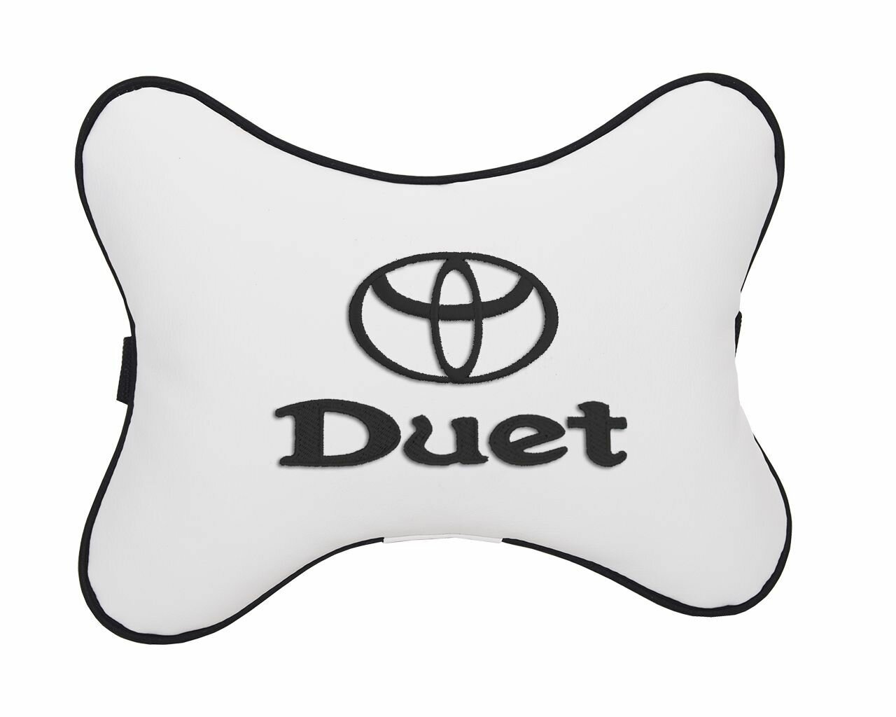 Подушка на подголовник автомобильная белая экокожа TOYOTA Duet