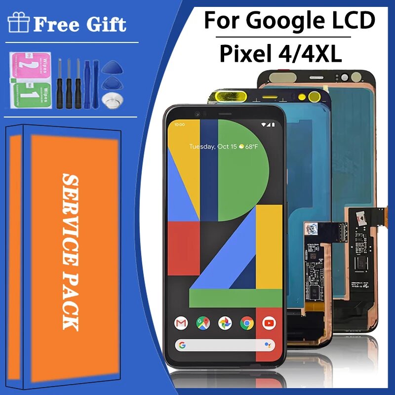 AMOLED ЖК-дисплей для Google Pixel 4 Pixel 4 G020M, ЖК-экран + сенсорная панель, дигитайзер, экран для Google Pixel 4 XL 4XL G020P, Pixel 4 NO Frame — фото 1