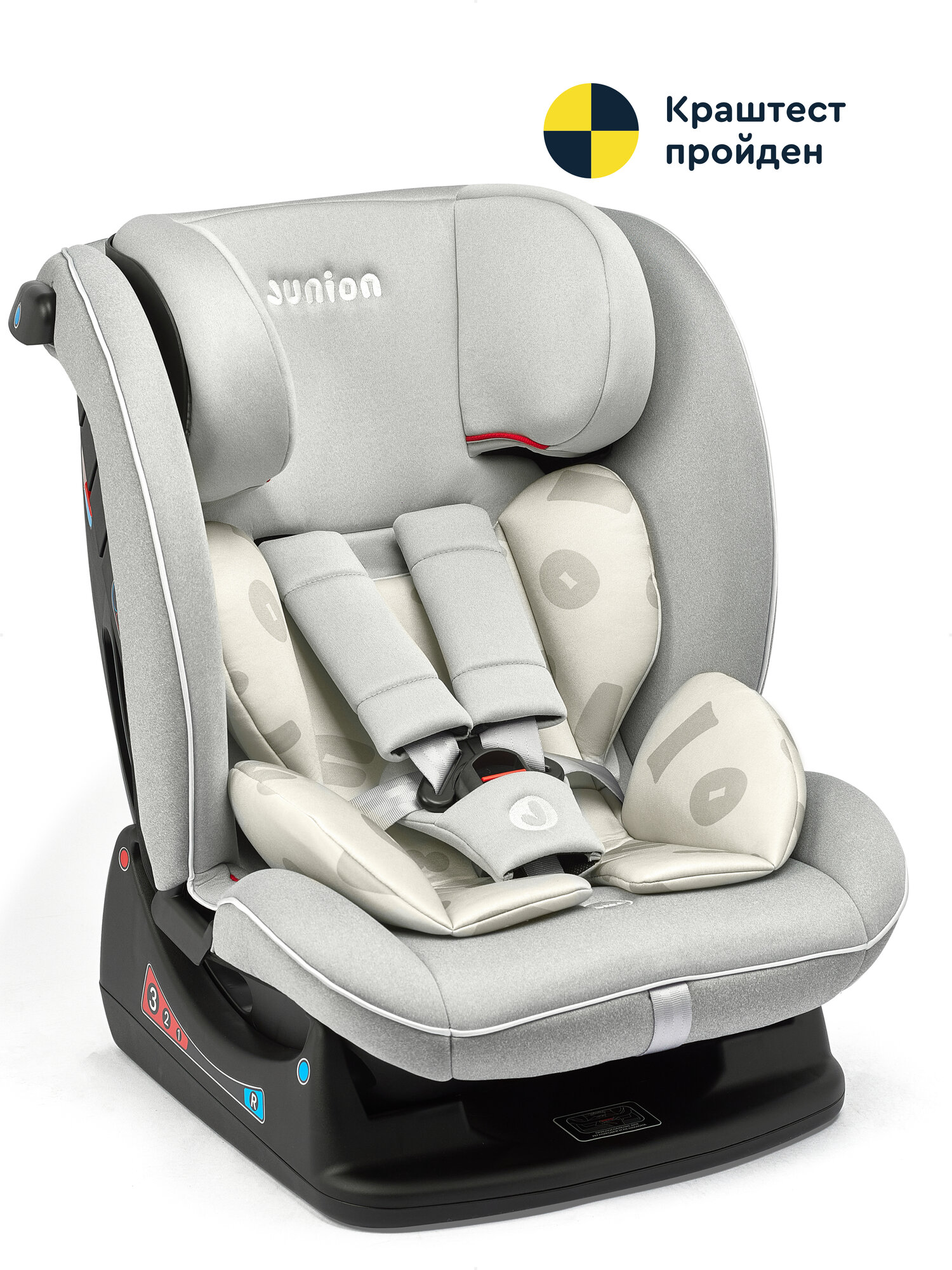 Автокресло JUNION Cleo группа 0+/1/2/3 (0-36 кг), ECE R44/04, серый