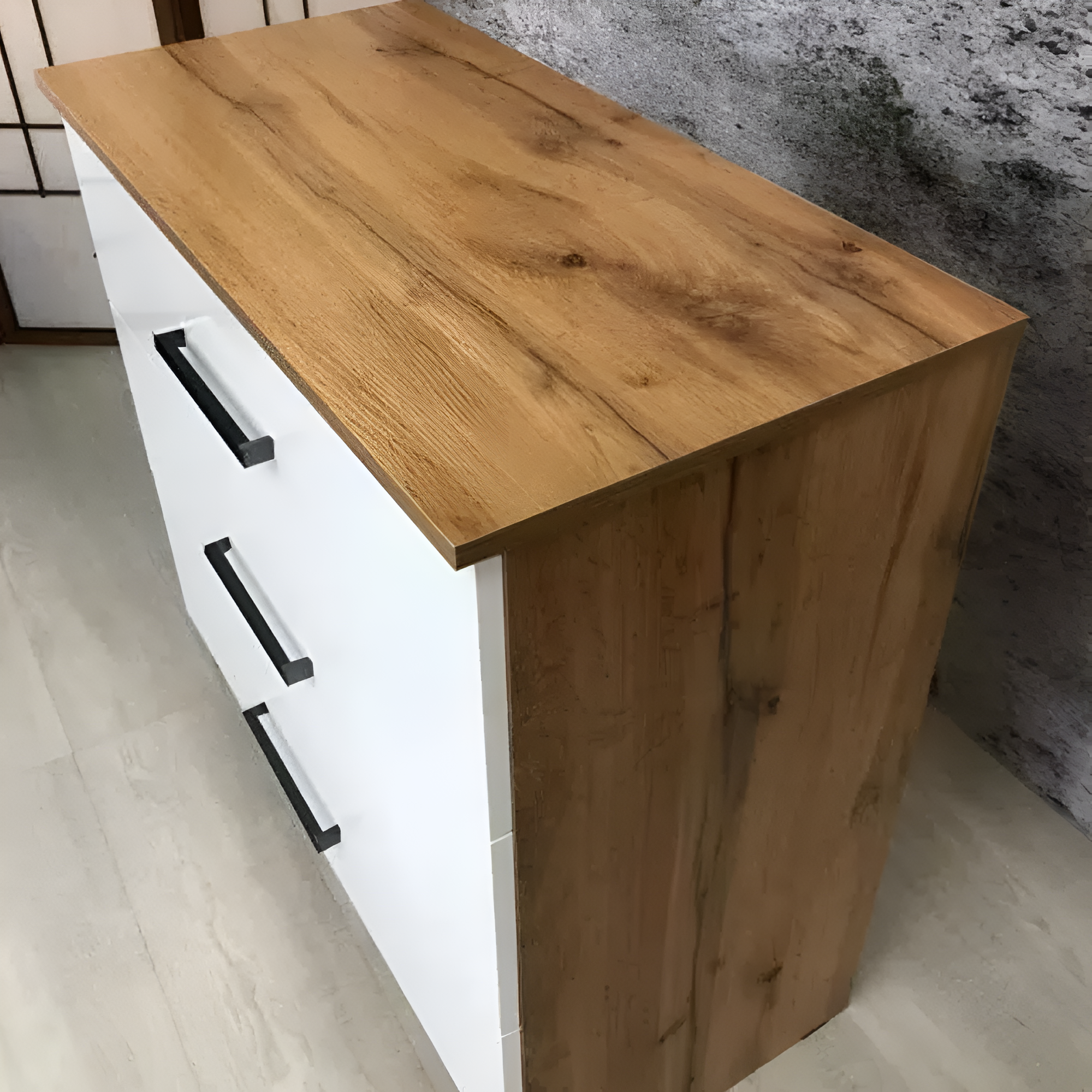 Комод Адель, 3 выдвижных ящика, шириной 78 см, вотан/белый, ЛДСП, 78х40х80 см — фото 1