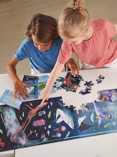 Изображение товара Пазл для детей Hape "Жизнь океана", светящийся в темноте, 200 элементов, 150 см E1634_HP