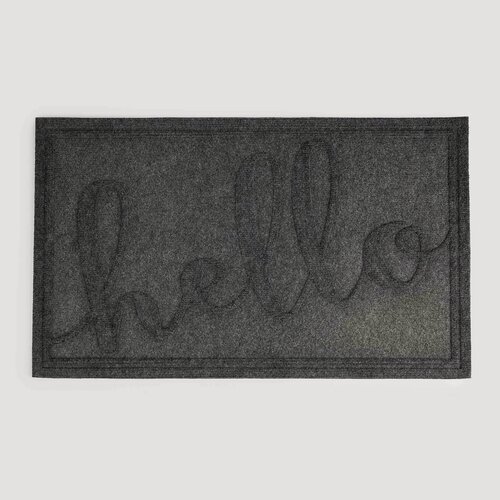 Изображение товара Коврик придверный, 45х75 см, полипропилен/ПВХ, серый, Hello, Home deco, Kuchenland